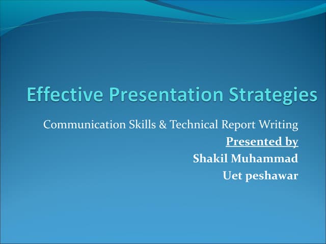 What are Presentation Strategies?