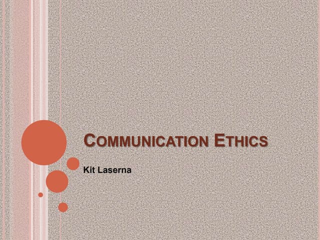 Communication Ethics Definition